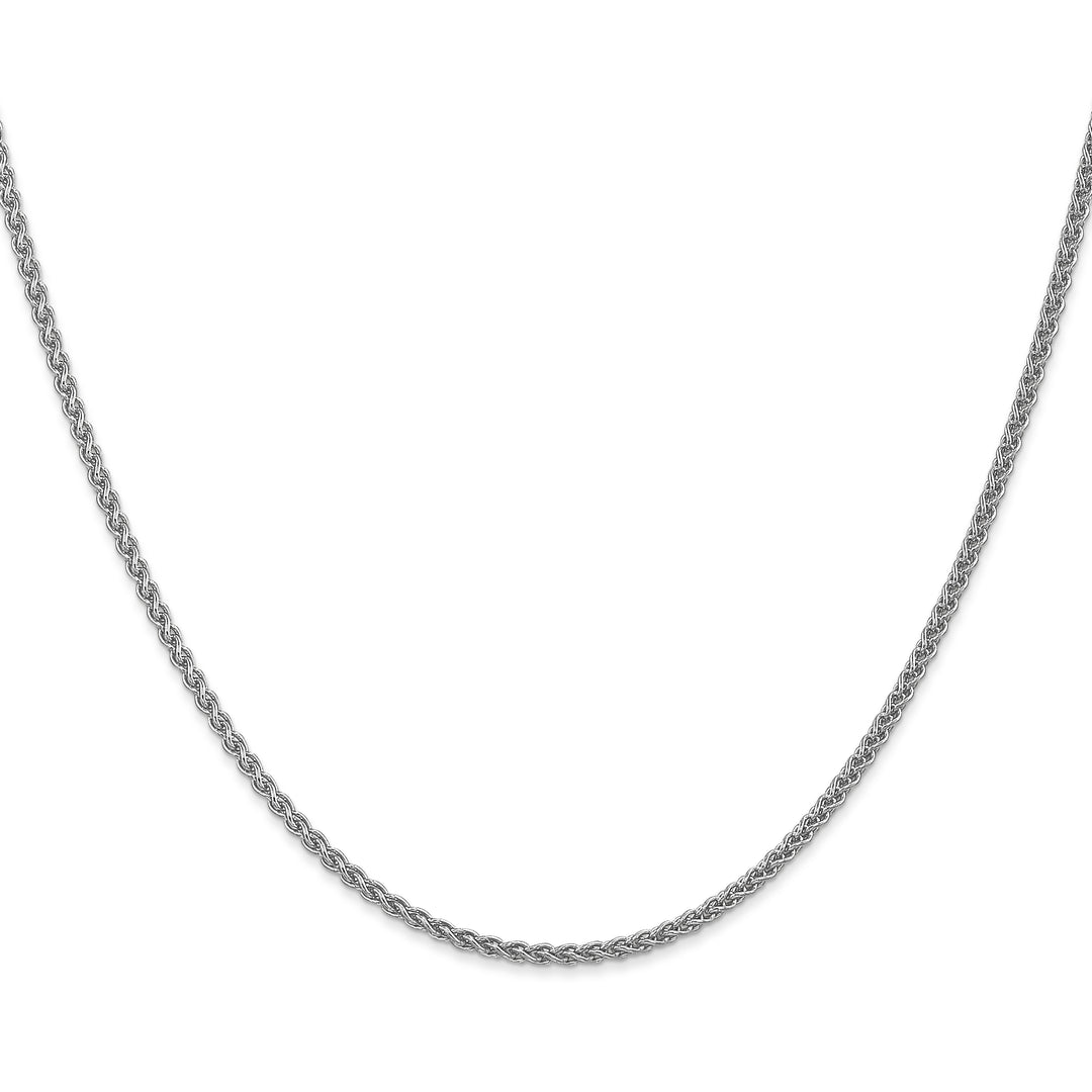 14k White Gold 1.05mm Spiga with Spring Ring Clasp Chain