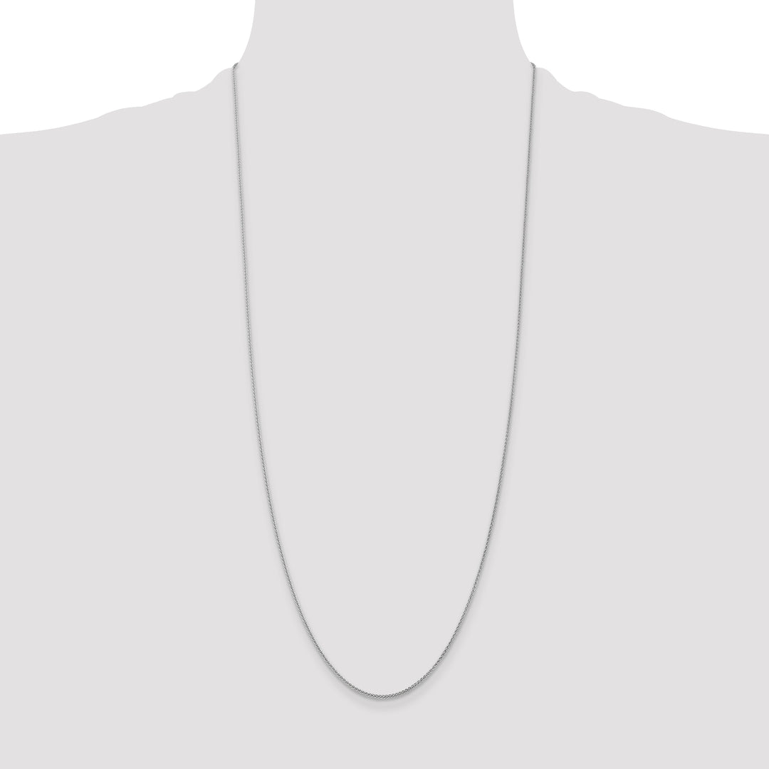 14k White Gold 1.05mm Spiga with Lobster Clasp Chain