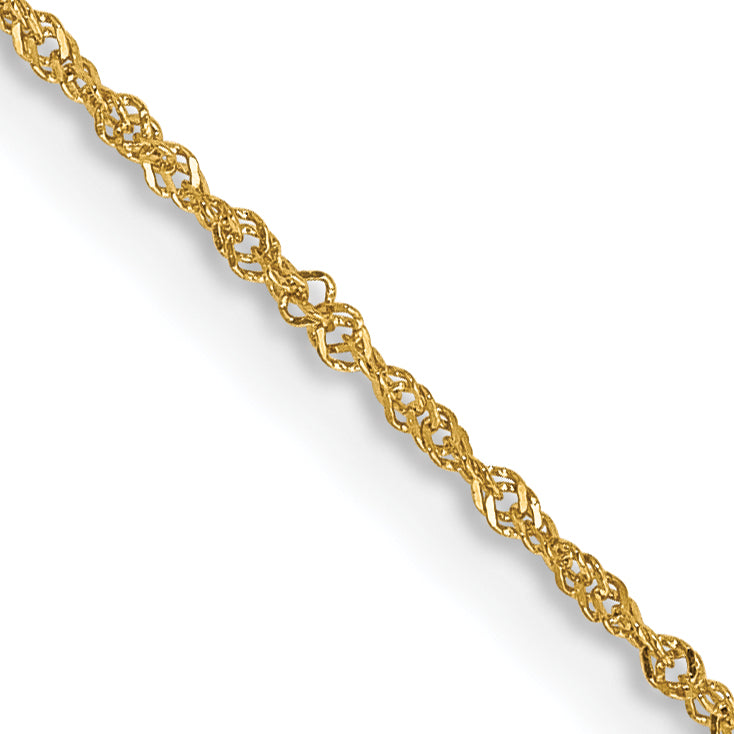 14K 14 inch 1mm Singapore with Spring Ring Clasp Chain