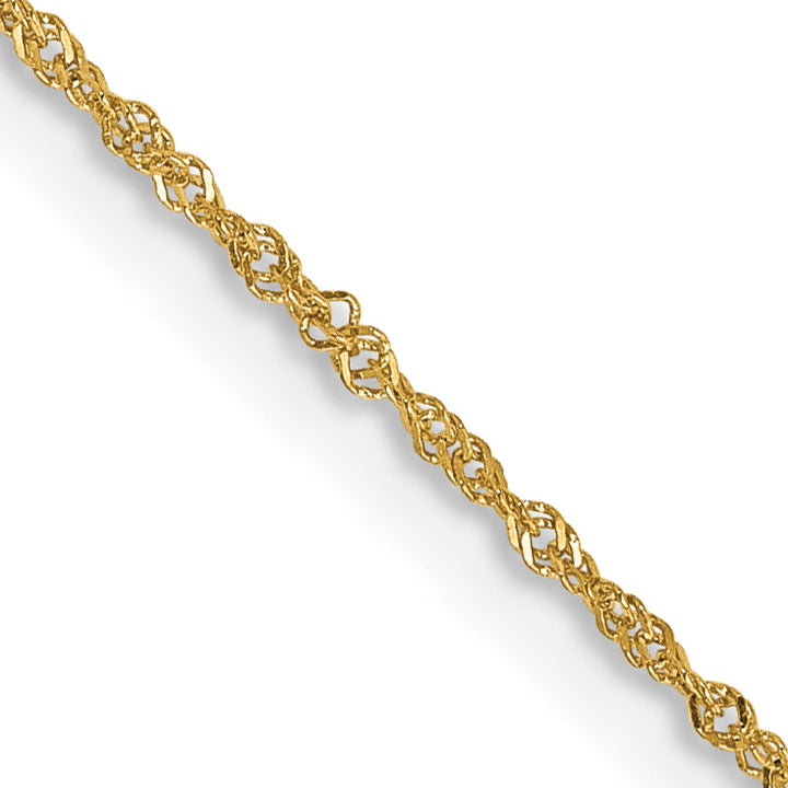 14K 14 inch 1mm Singapore with Spring Ring Clasp Chain