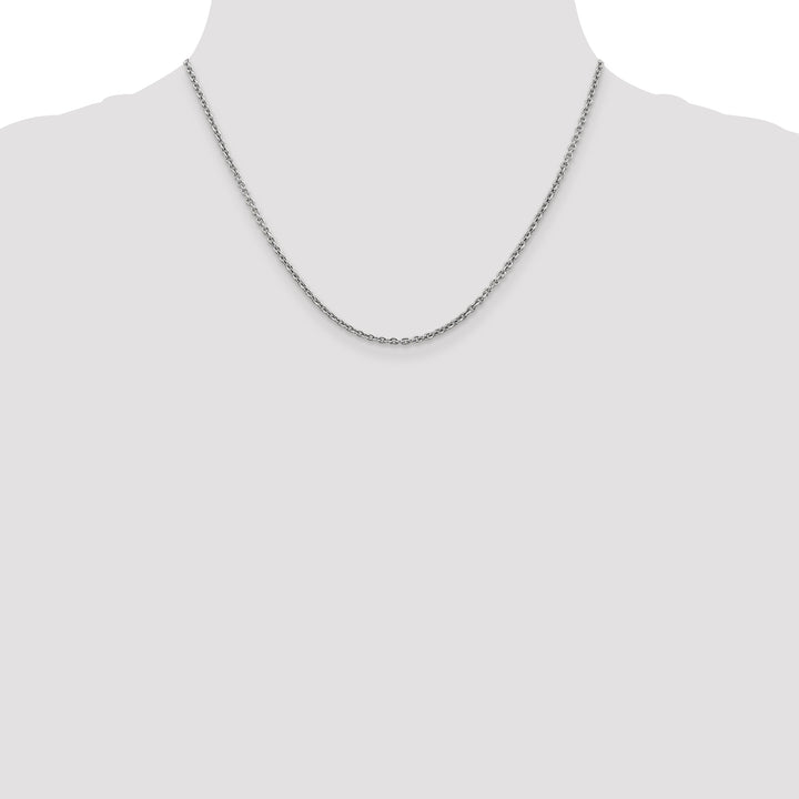 14k White Gold 2.2mm Forzantine Cable Chain