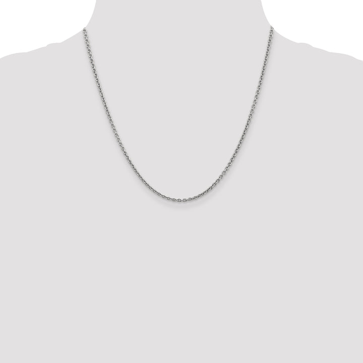 14k White Gold 2.2mm Forzantine Cable Chain