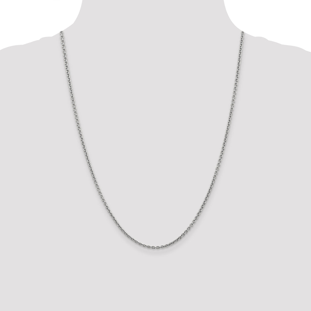 14k White Gold 2.2mm Forzantine Cable Chain