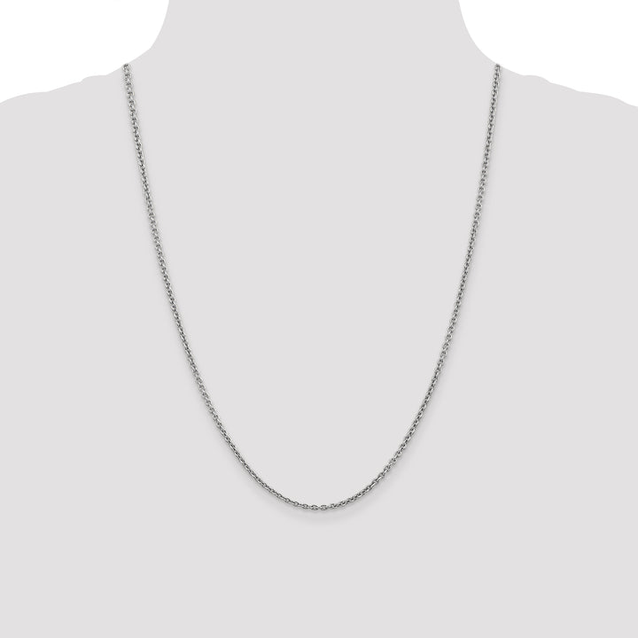 14k White Gold 2.2mm Forzantine Cable Chain