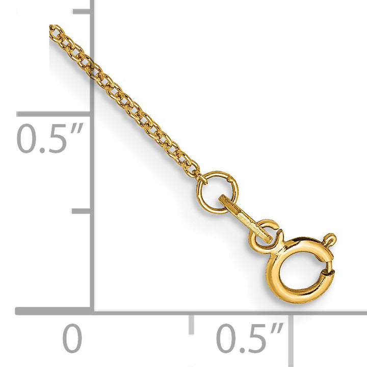14k .9mm Cable with Spring Ring Clasp Chain Anklet
