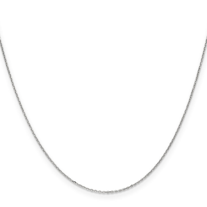 14k White Gold .8mm D/C Cable with Spring Ring Clasp Chain