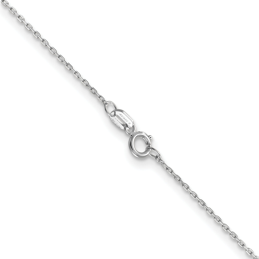 14k White Gold .8mm D/C Cable with Spring Ring Clasp Chain