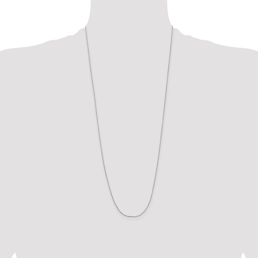 14k White Gold .8mm D/C Cable with Lobster Clasp Chain