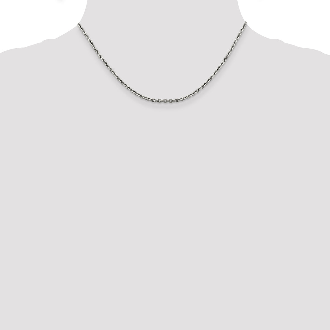 14k White Gold 2.5mm D/C Cable Chain