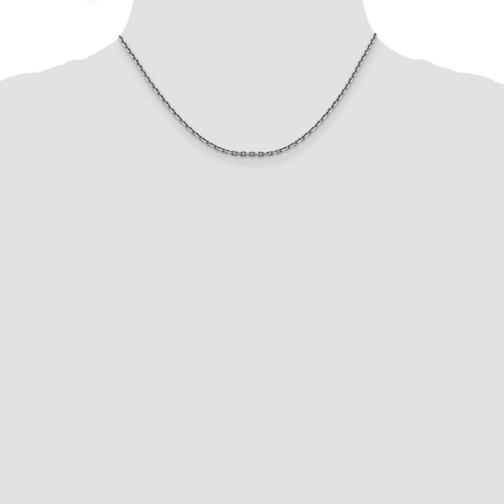 14k White Gold 2.5mm D/C Cable Chain
