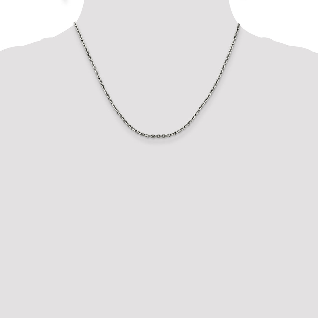 14k White Gold 2.5mm D/C Cable Chain