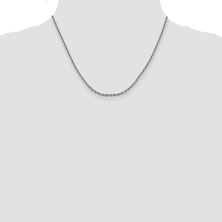 14k White Gold 2.5mm D/C Cable Chain