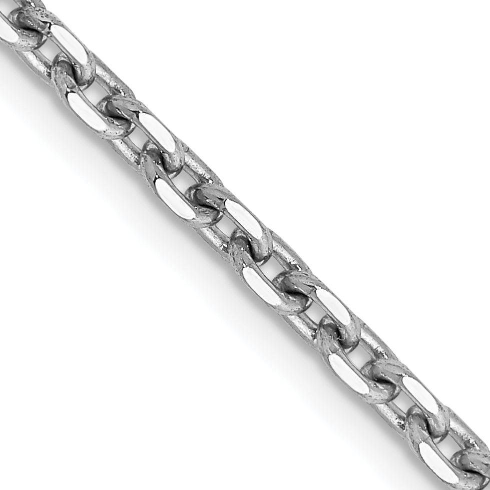 14k White Gold 2.5mm D/C Cable Chain