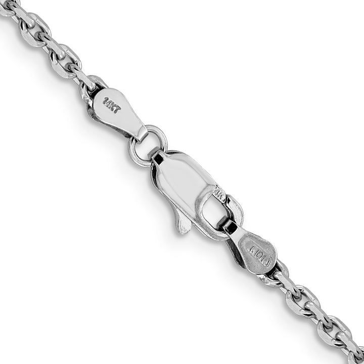 14k White Gold 2.5mm D/C Cable Chain