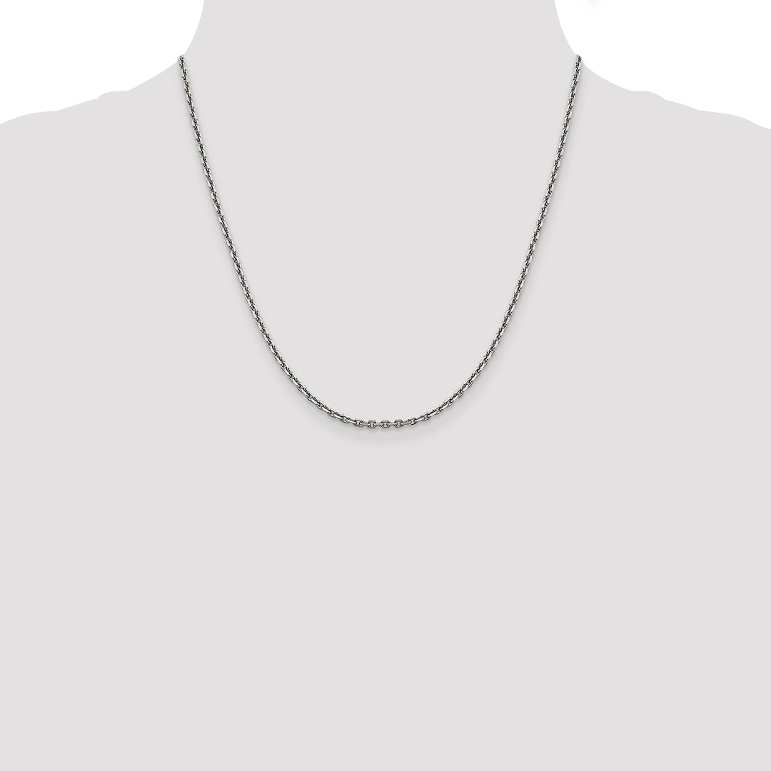 14k White Gold 2.5mm D/C Cable Chain