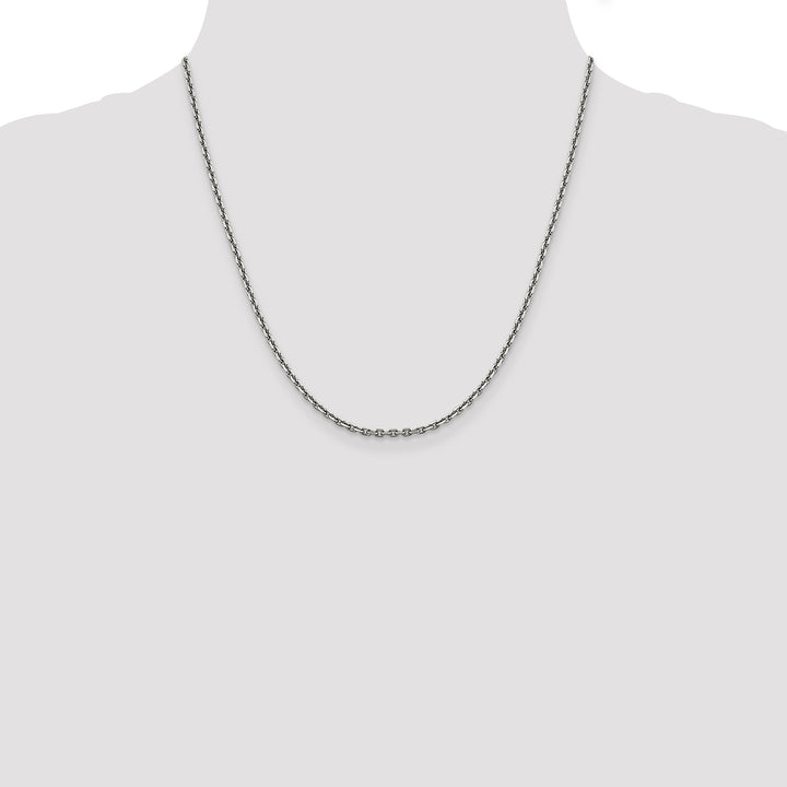 14k White Gold 2.5mm D/C Cable Chain
