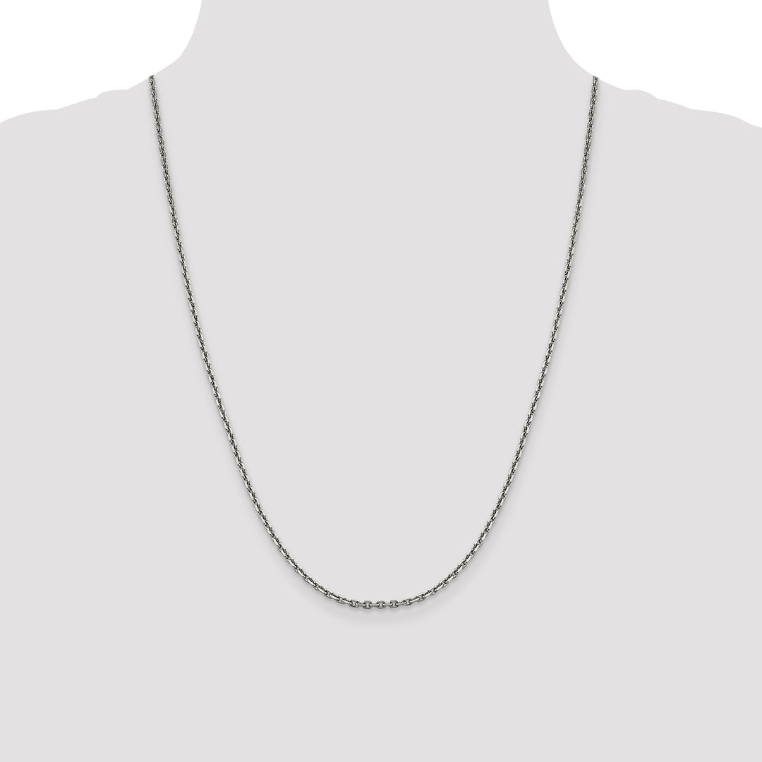 14k White Gold 2.5mm D/C Cable Chain