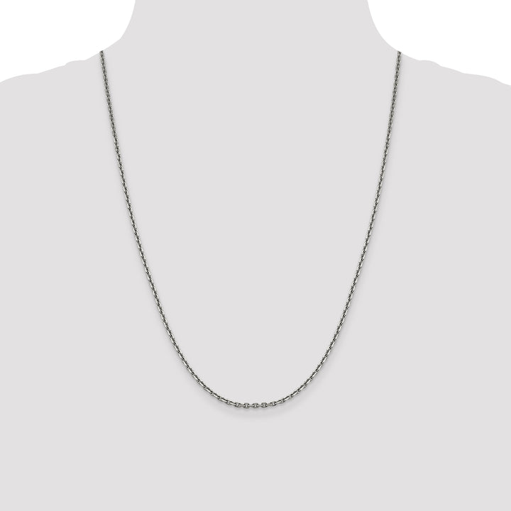 14k White Gold 2.5mm D/C Cable Chain