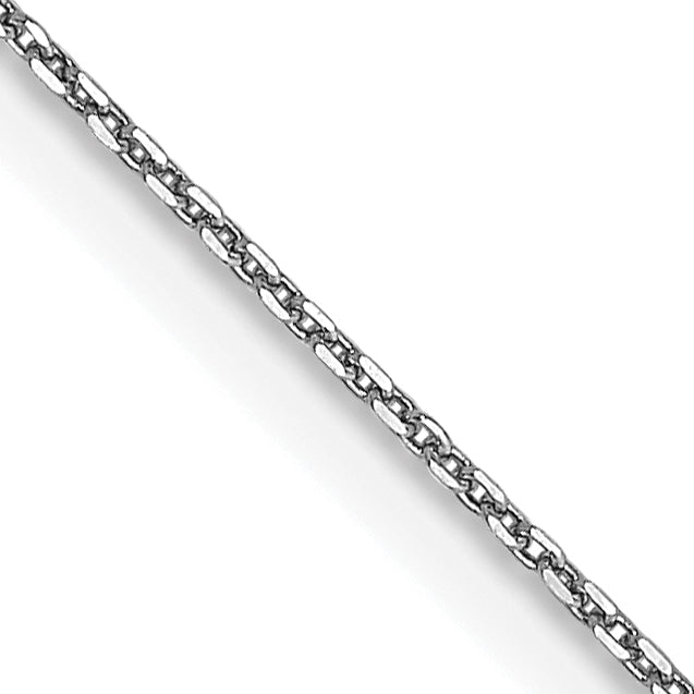 14k White Gold .65mm D/C Round Open Link Cable Chain
