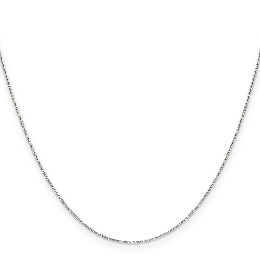 14k White Gold .65mm D/C Round Open Link Cable Chain