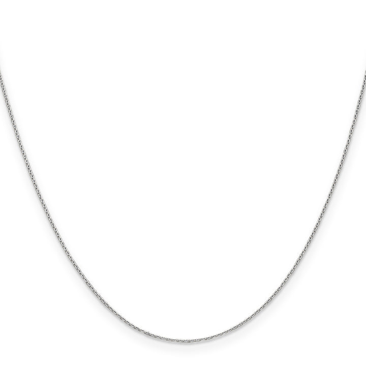 14k White Gold .65mm D/C Round Open Link Cable Chain