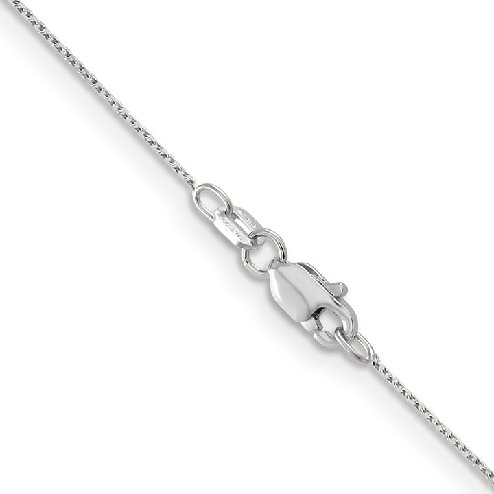 14k White Gold .65mm D/C Round Open Link Cable Chain
