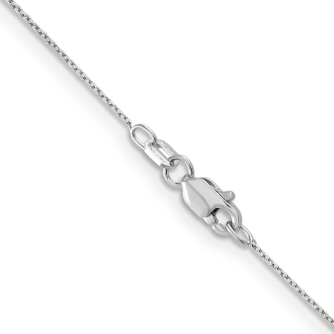 14k White Gold .65mm D/C Round Open Link Cable Chain