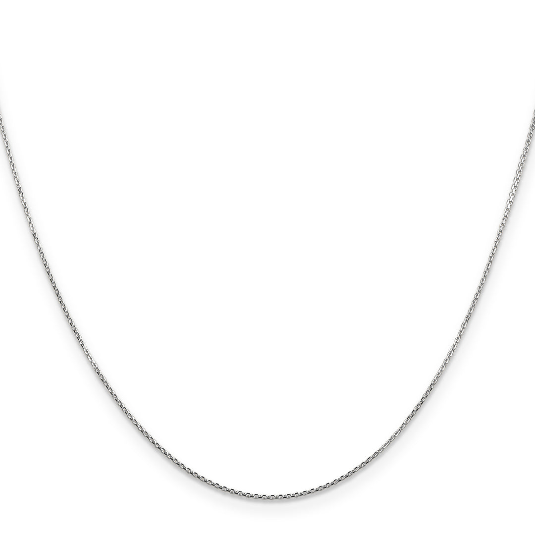 14k White Gold .8mm D/C Round Open Link Cable Chain