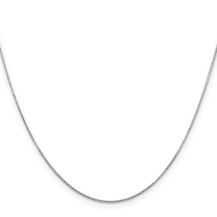 14k White Gold .8mm D/C Round Open Link Cable Chain