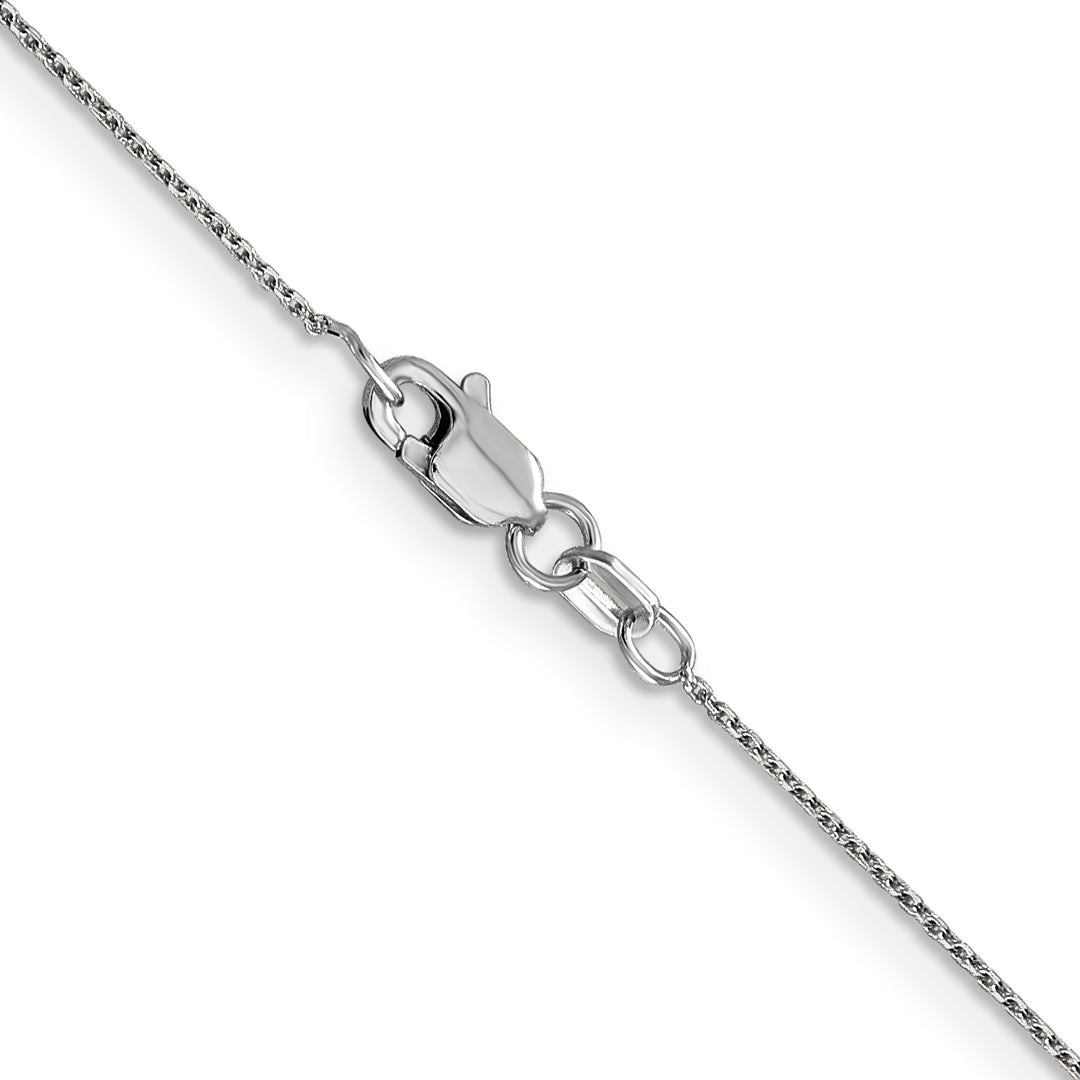 14k White Gold .8mm D/C Round Open Link Cable Chain