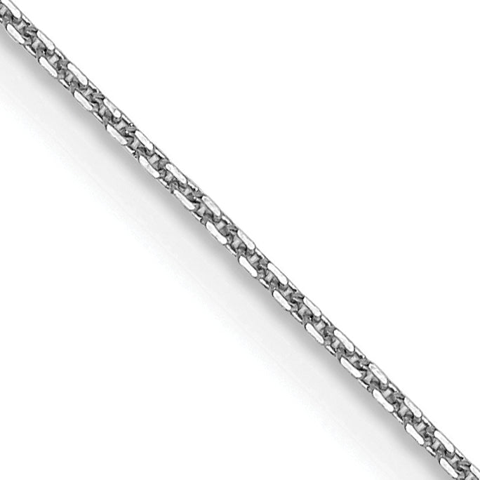 14k White Gold .8mm D/C Round Open Link Cable Chain
