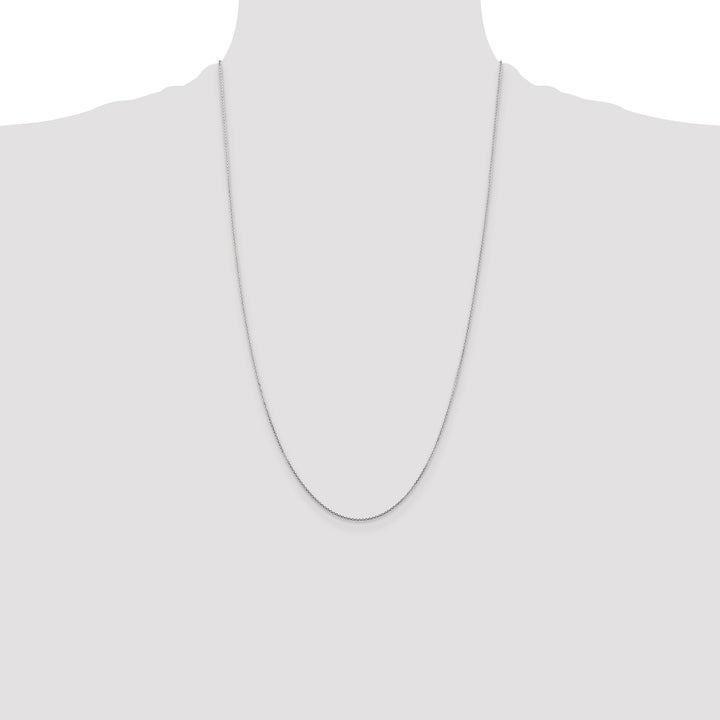 14k White Gold .8mm D/C Round Open Link Cable Chain