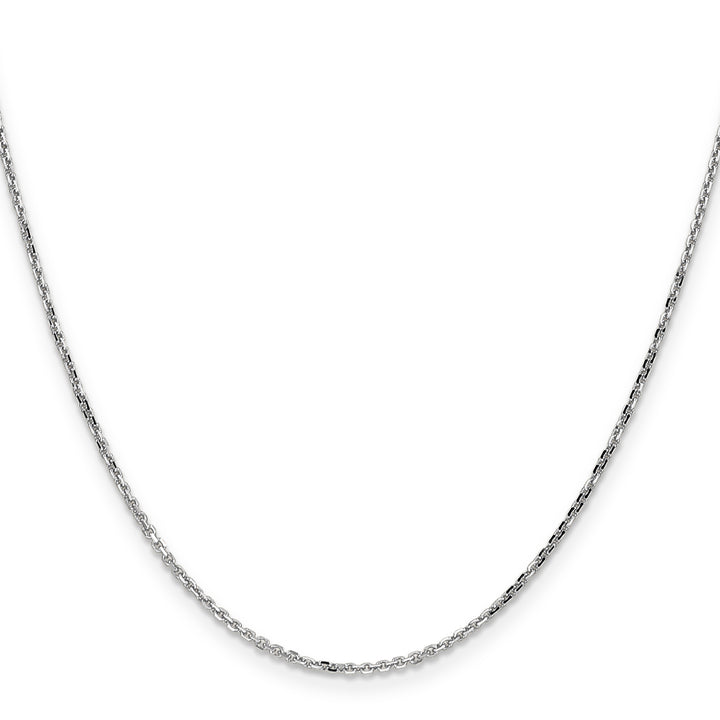 14k White Gold 1.4mm D/C Round Open Link Cable Chain