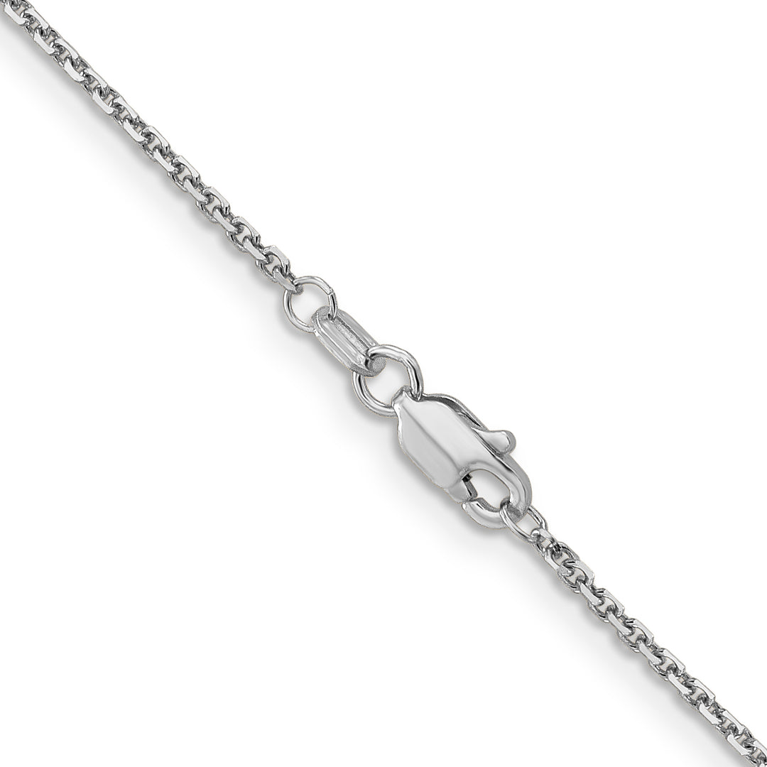 14k White Gold 1.4mm D/C Round Open Link Cable Chain