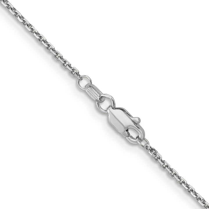 14k White Gold 1.4mm D/C Round Open Link Cable Chain