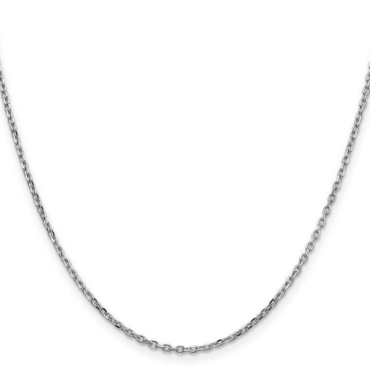 14k White Gold 1.8mm D/C Round Open Link Cable Chain