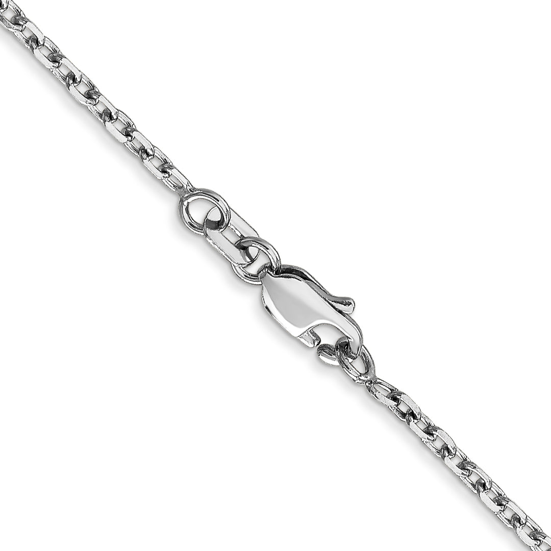 14k White Gold 1.8mm D/C Round Open Link Cable Chain