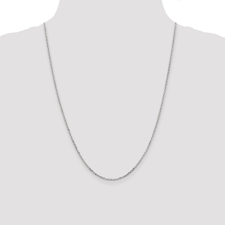 14k White Gold 1.8mm D/C Round Open Link Cable Chain