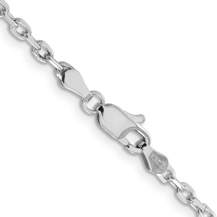 14k White Gold 3mm D/C Round Open Link Cable Chain