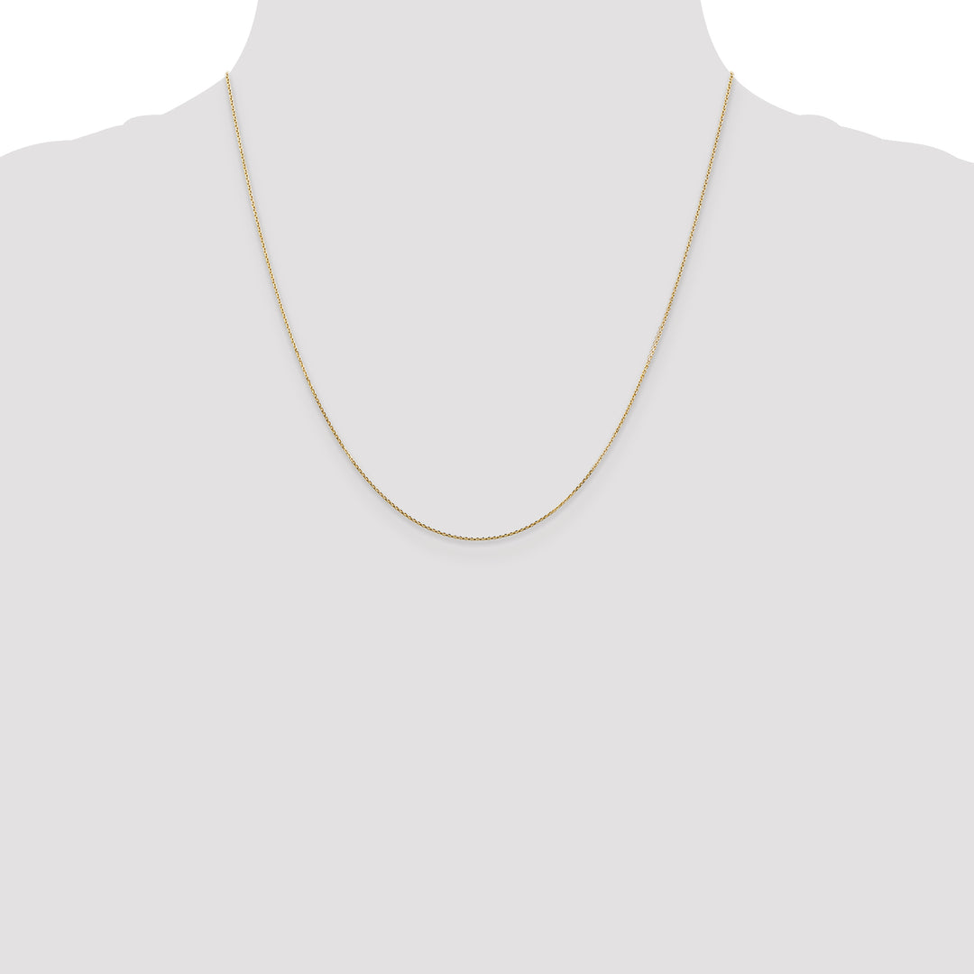 14k .8mm D/C Round Open Link Cable Chain