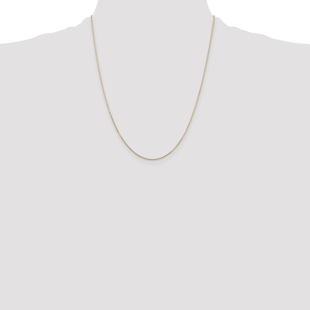 14k .8mm D/C Round Open Link Cable Chain