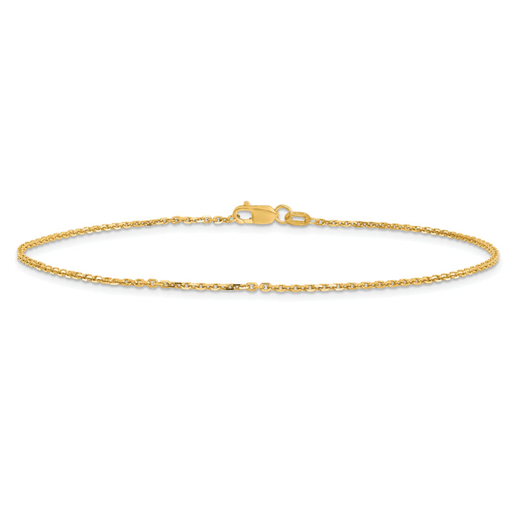 14k 1.4mm D/C Round Open Link Cable Chain Anklet