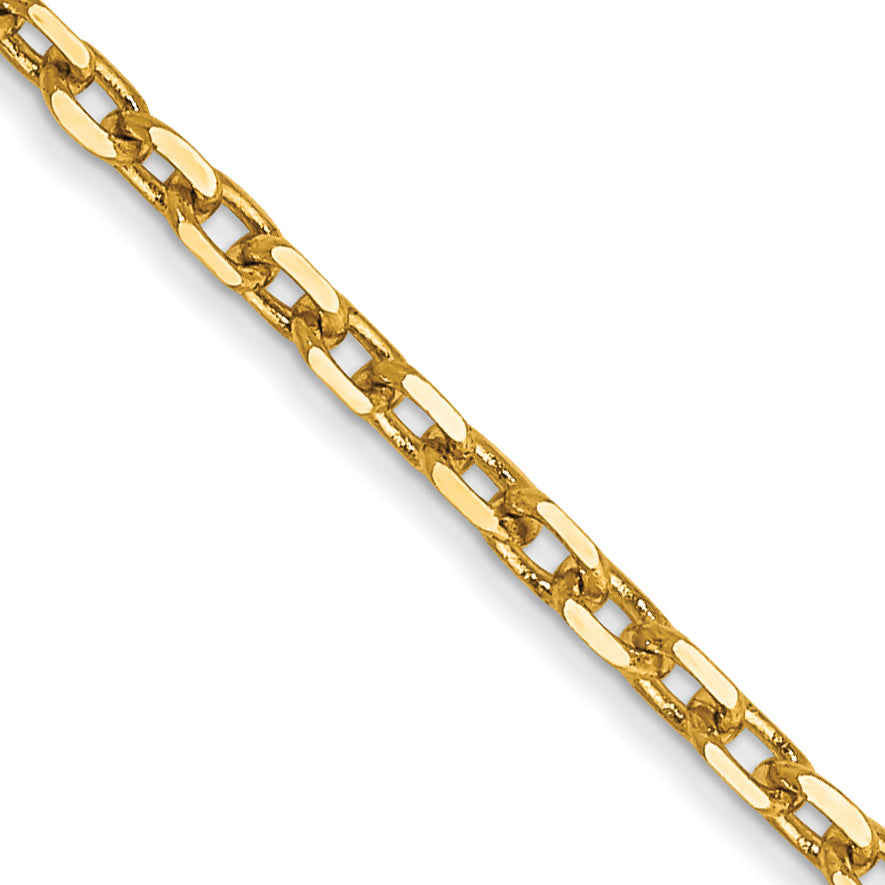 14k 1.8mm D/C Round Open Link Cable Chain