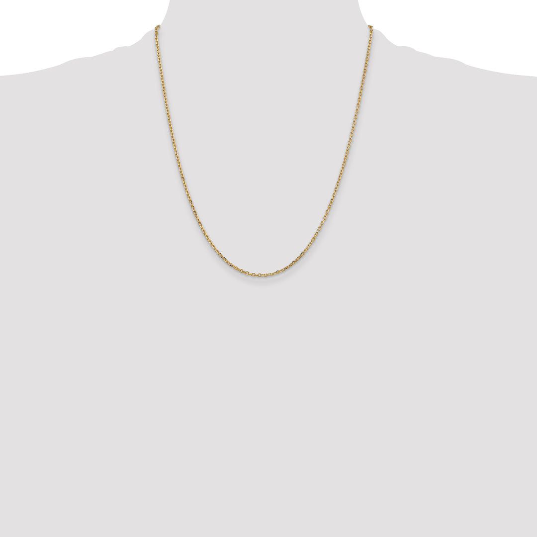 14k 1.8mm D/C Round Open Link Cable Chain