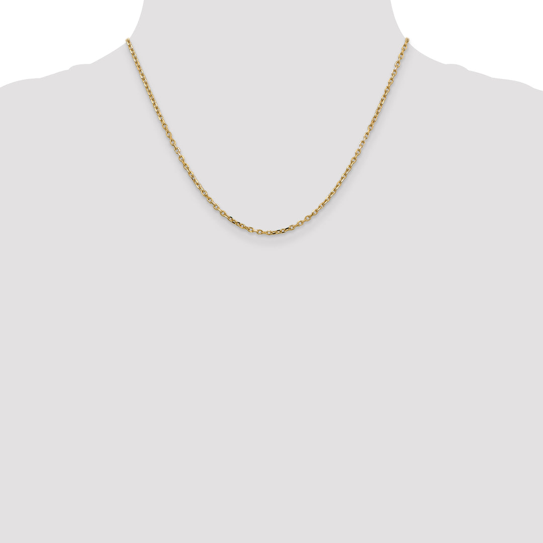 14k 2.2mm D/C Round Open Link Cable Chain