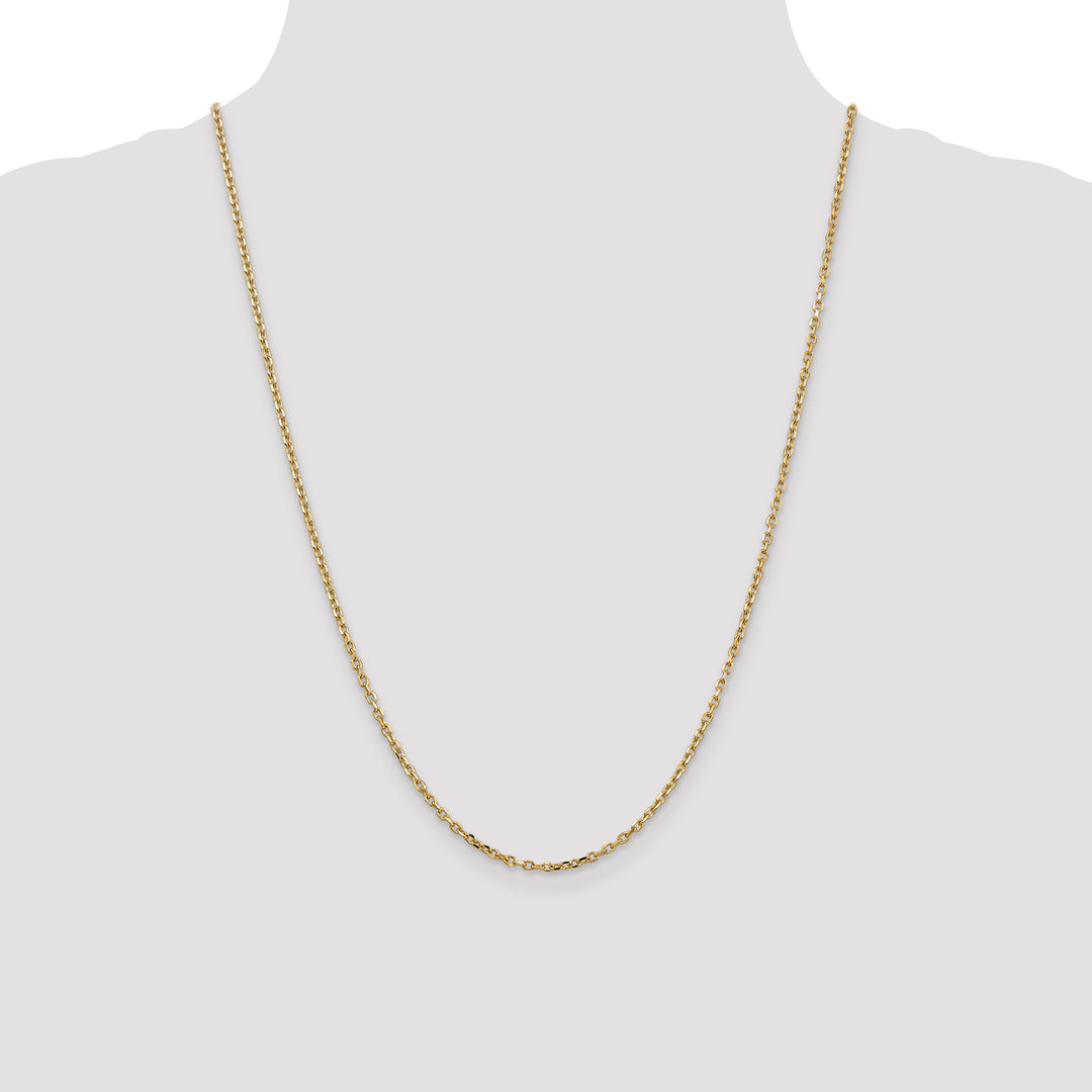 14k 2.2mm D/C Round Open Link Cable Chain
