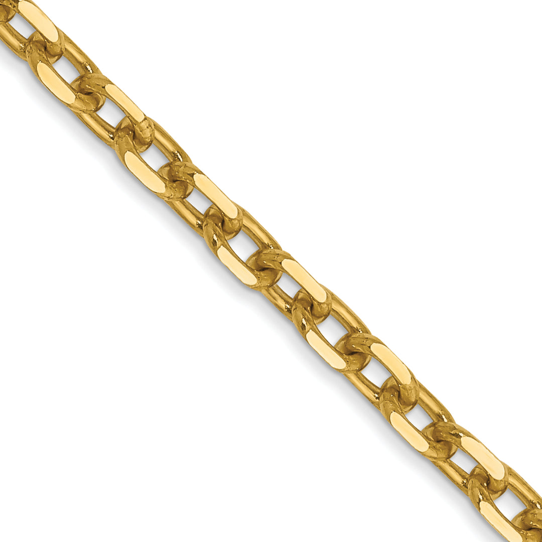 14k 3mm D/C Round Open Link Cable Chain