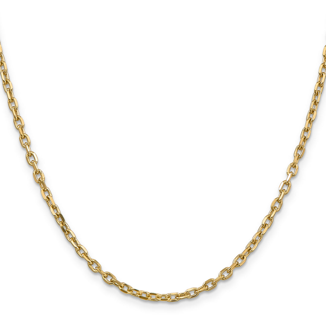 14k 3mm D/C Round Open Link Cable Chain