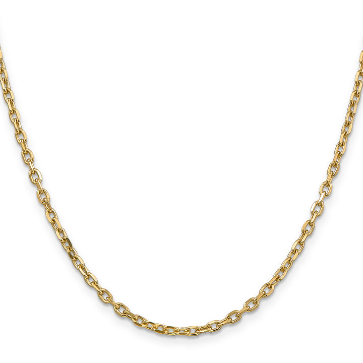 14k 3mm D/C Round Open Link Cable Chain