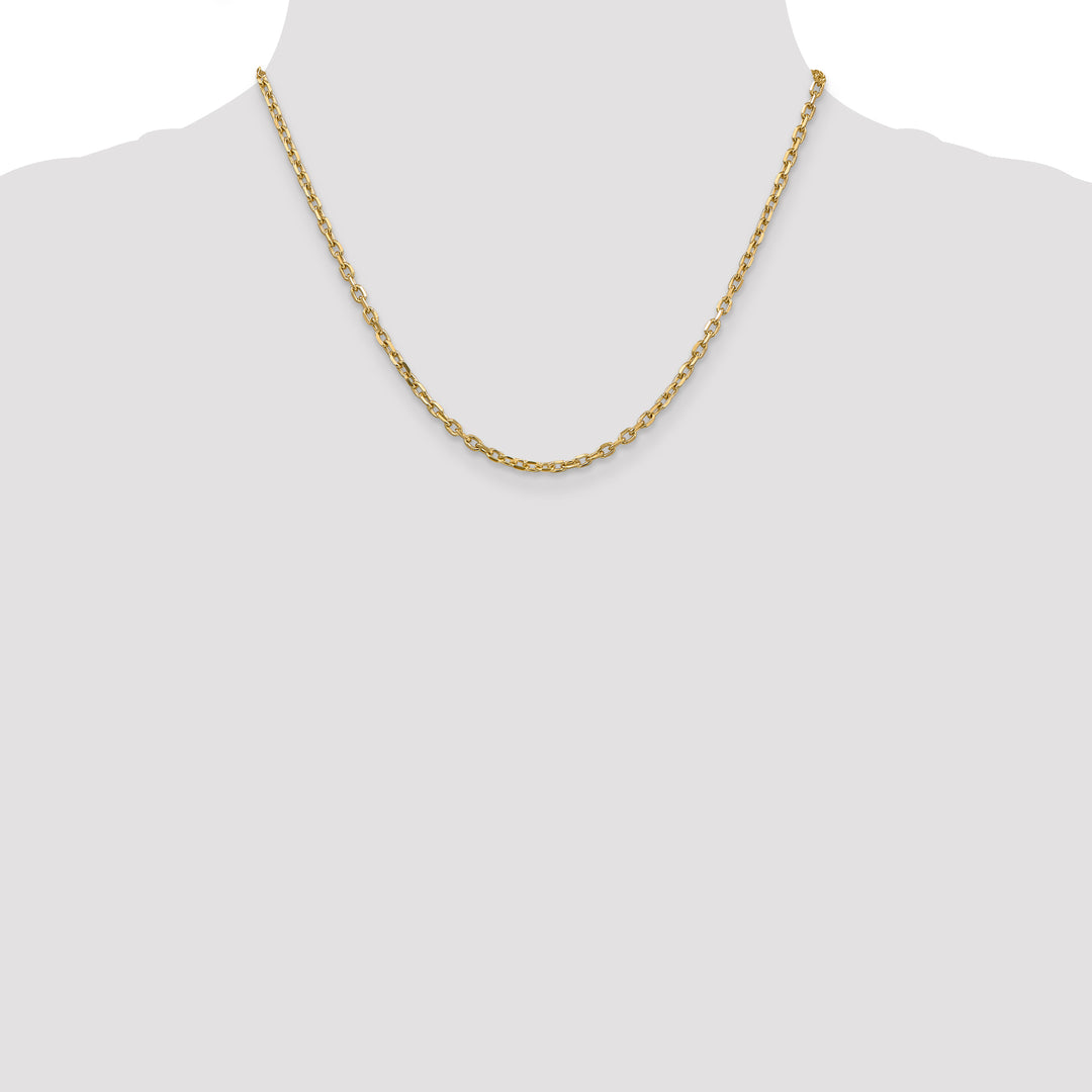 14k 3mm D/C Round Open Link Cable Chain